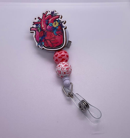 Floral Heart Badge Reel